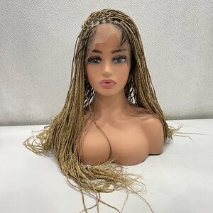 Micro Braided Full Lace Wig – Brown/Blonde | 36” Long | Synthetic